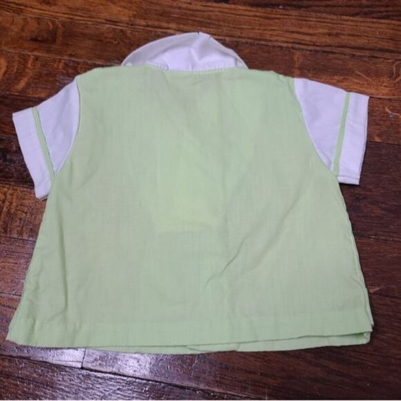 Vintage 80s Cradle Togs Green Elephant baby Top - Picture 4 of 8